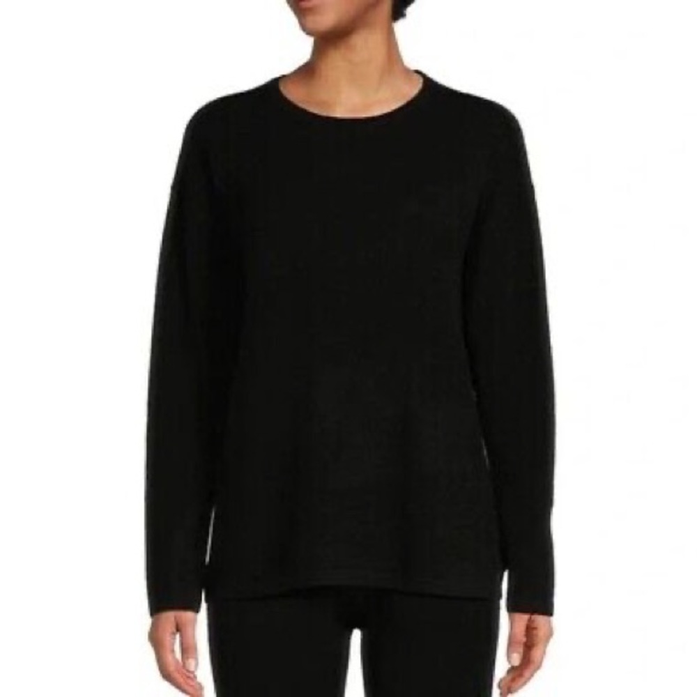 Black Cashmere Crew Neck Sweater